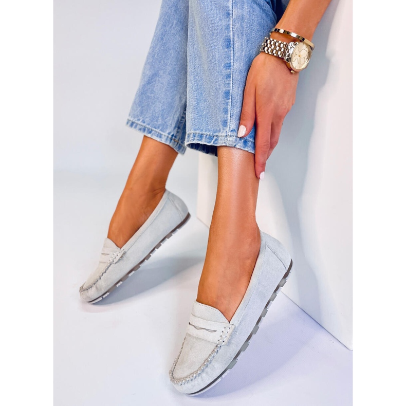 Anaya Grey ruskind loafers til kvinder grå 2