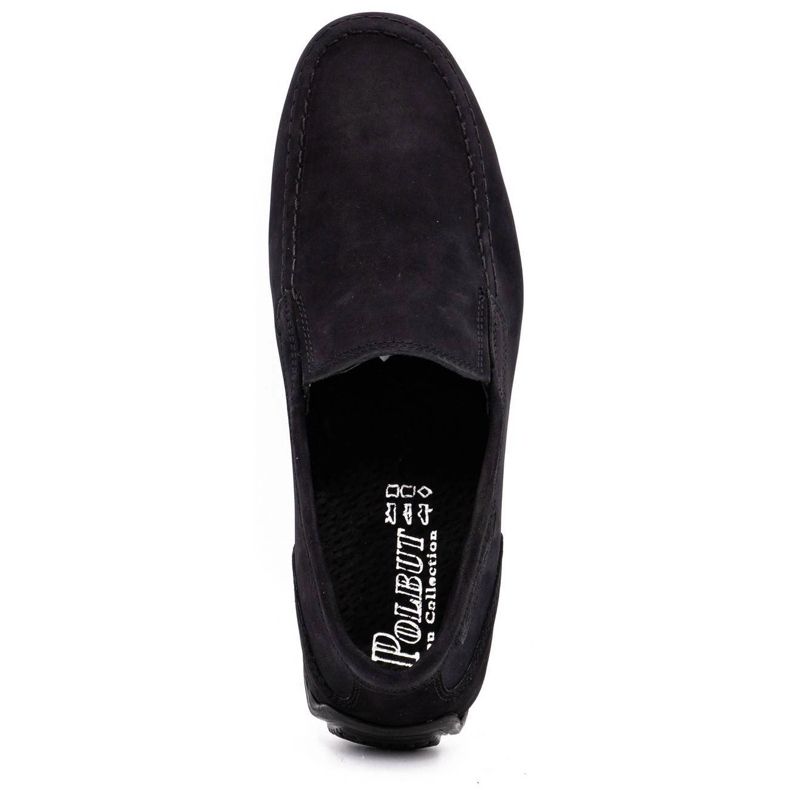 Polbut Mænds læder loafers 2105 sort nubuck 4