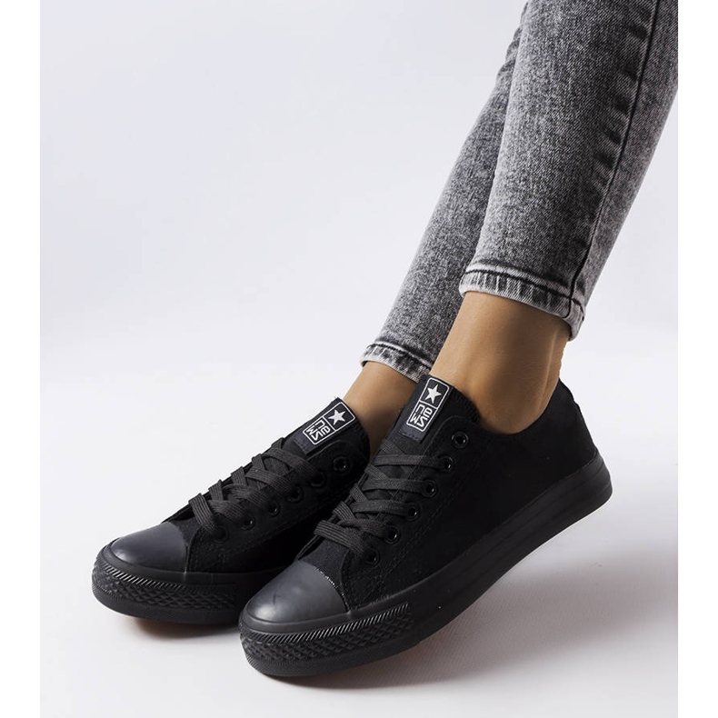 Beaupré sneakers i sort stof 1